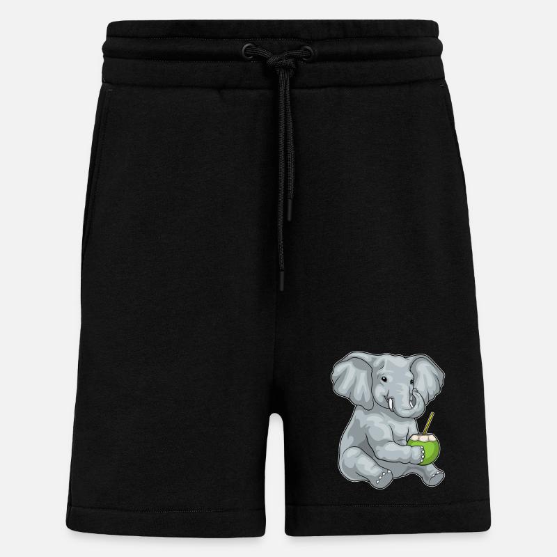 Elefant Kokosnuss - Shorts - made by SPREAD - SOLID BLACK