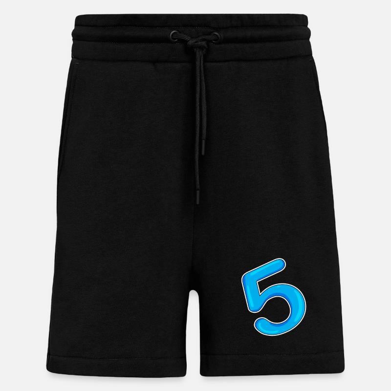 Numéro 5 Bleu - Short bio décontracté fabriqué en UE - SOLID BLACK