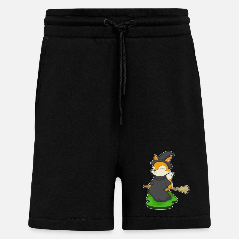 Fox Witch Broom - Shorts - made by SPREAD - SOLID BLACK