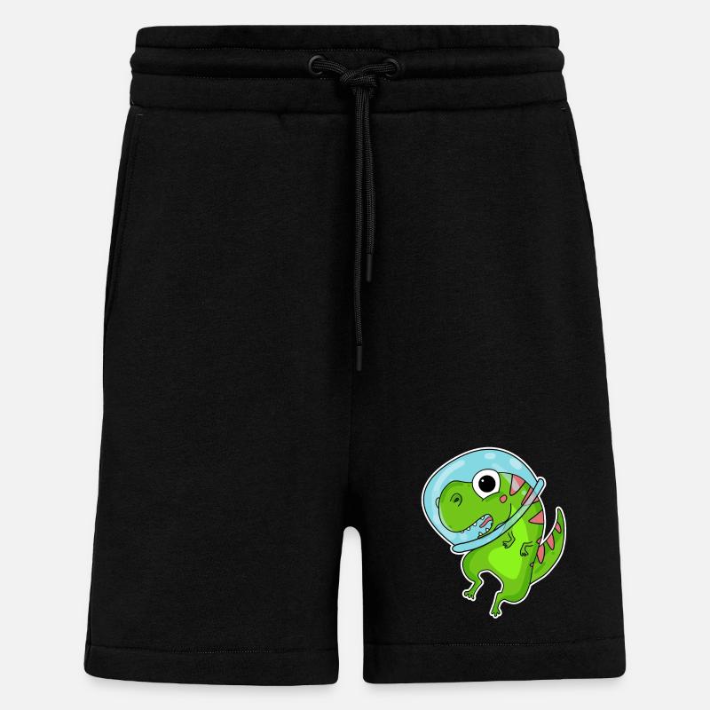 Dino Motif Dinosaur Space Astronauat - Shorts - made by SPREAD - SOLID BLACK