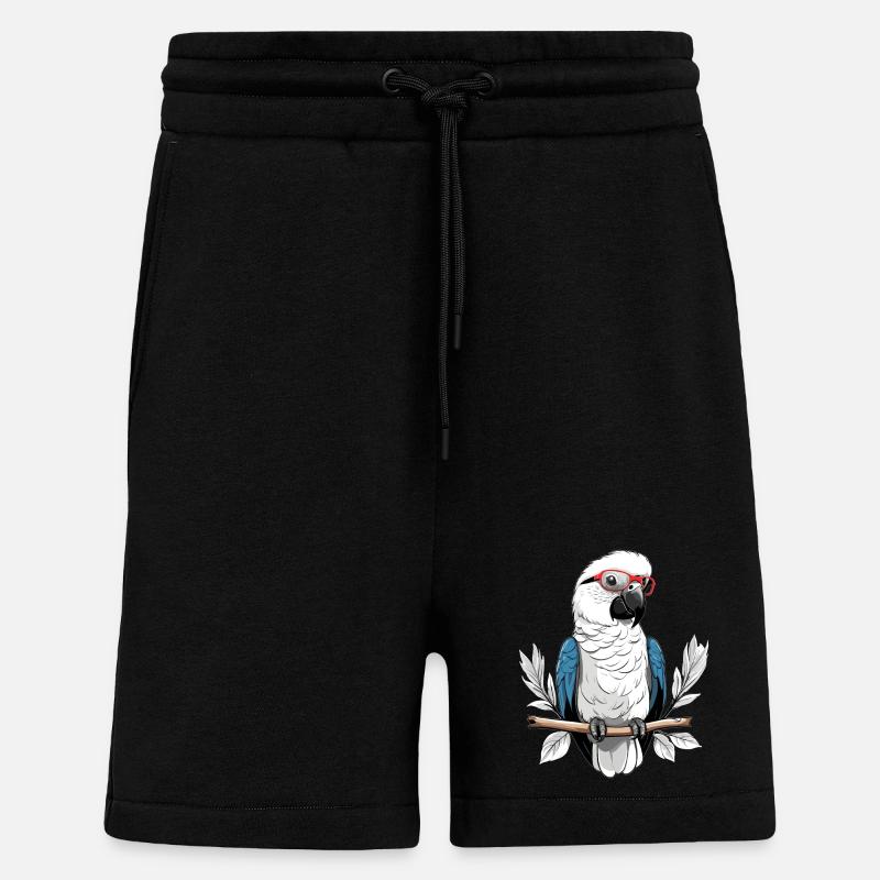 Papagei mit Brille - Shorts - made by SPREAD - SOLID BLACK