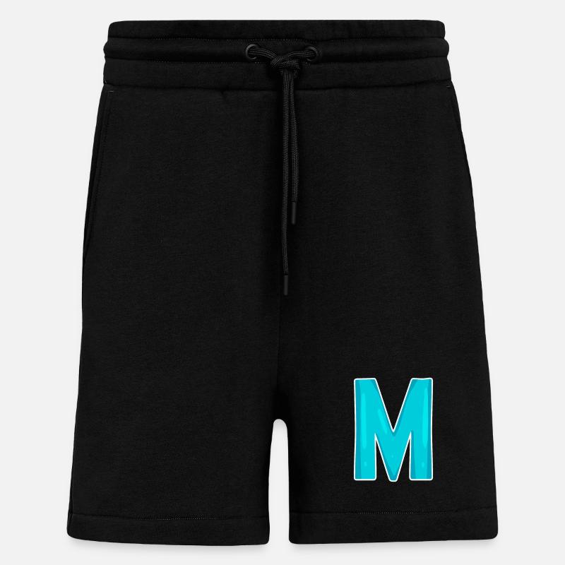 Letter M Initial Letter - Shorts - made by SPREAD - SOLID BLACK
