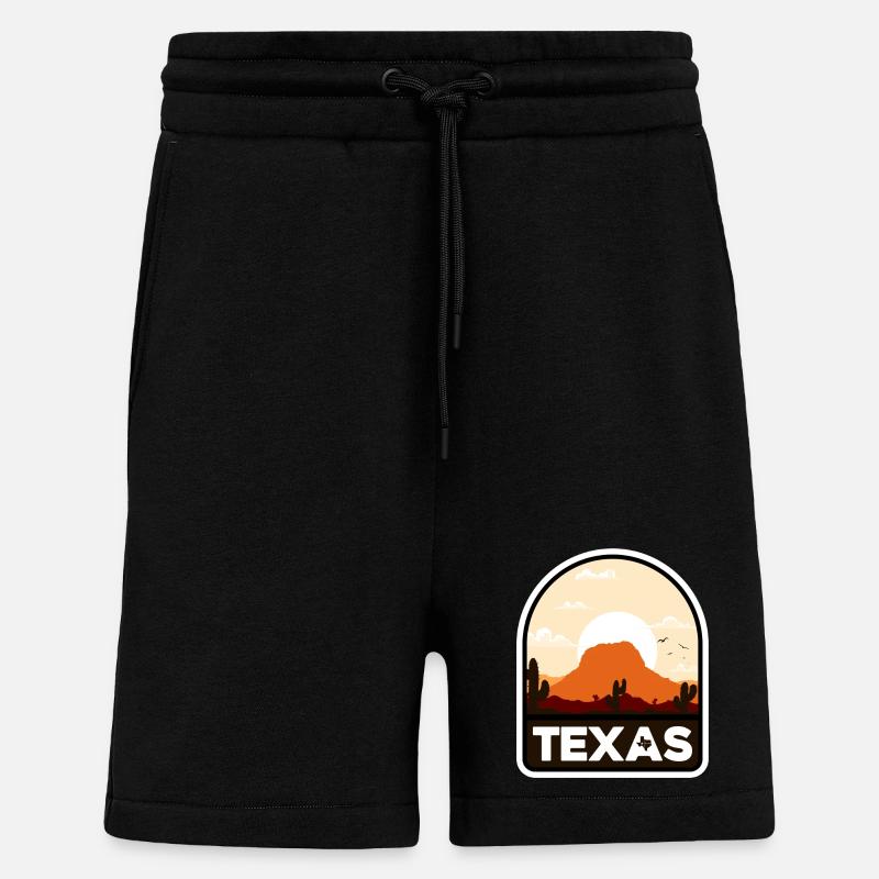 Texas Desert Sunset Crest - Shorts - made by SPREAD - SOLID BLACK