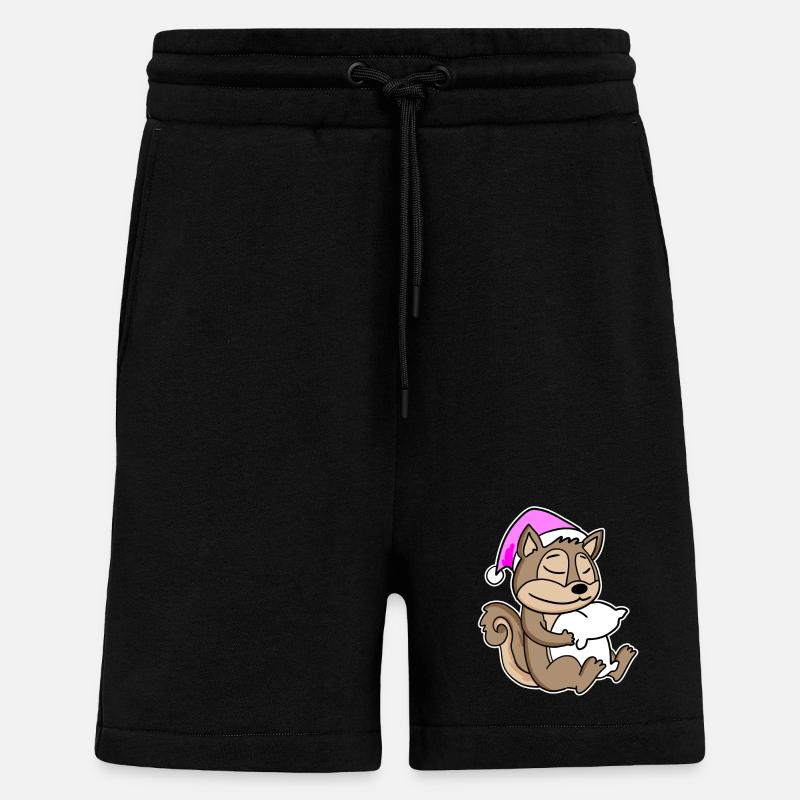Squirrel Tired Sleeping Sleeping Girl - Shorts - made by SPREAD - SOLID BLACK