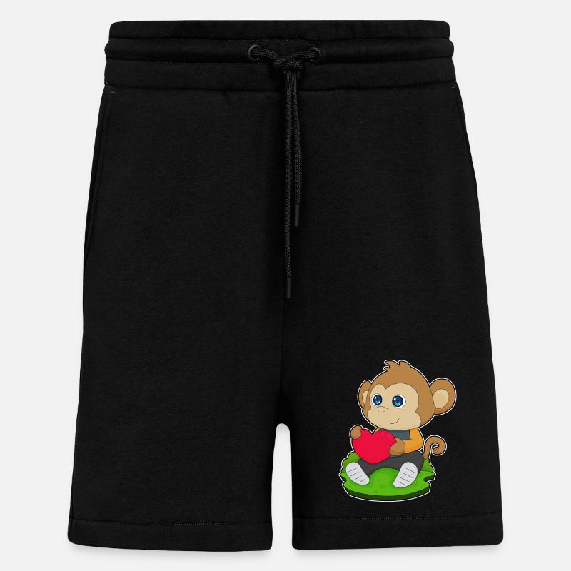 Affe Herz - Shorts - made by SPREAD - SOLID BLACK