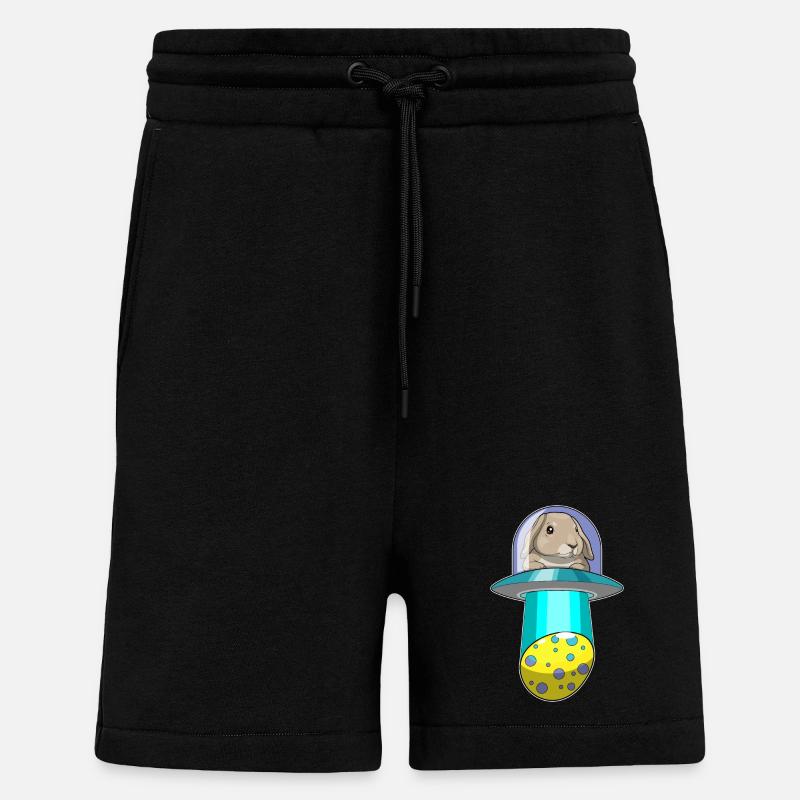 Bunny Easter Spaceship - Shorts - made by SPREAD - SOLID BLACK