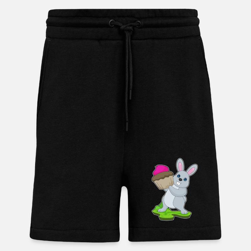 Cupcake lapin - Short bio décontracté fabriqué en UE - SOLID BLACK
