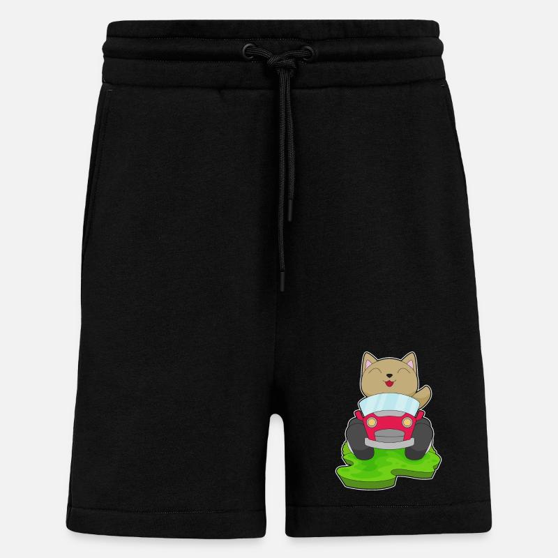 Voiture de chat - Short bio décontracté fabriqué en UE - SOLID BLACK