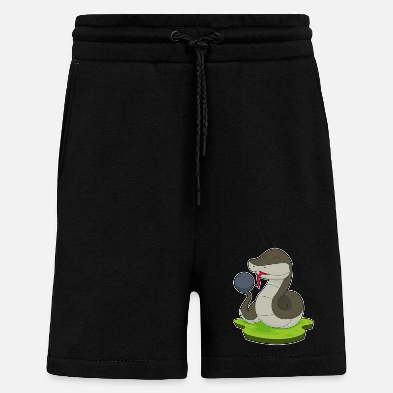 Snake Bowling Boule de bowling - Short bio décontracté fabriqué en UE - SOLID BLACK
