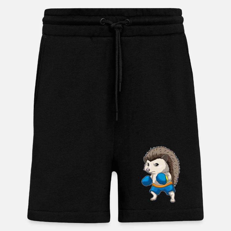 Igel Boxer Boxhandschuhe Boxen - Shorts - made by SPREAD - SOLID BLACK