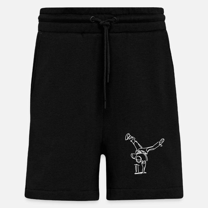 Dessin de Breakdancer - Short bio décontracté fabriqué en UE - SOLID BLACK