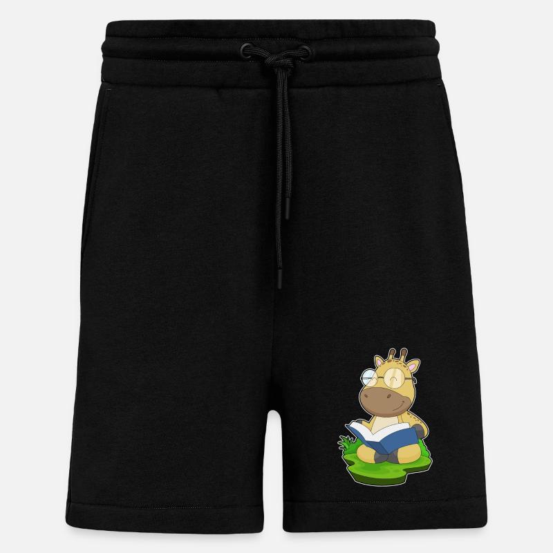 Giraffe Nerd Buch Brille - Shorts - made by SPREAD - SOLID BLACK