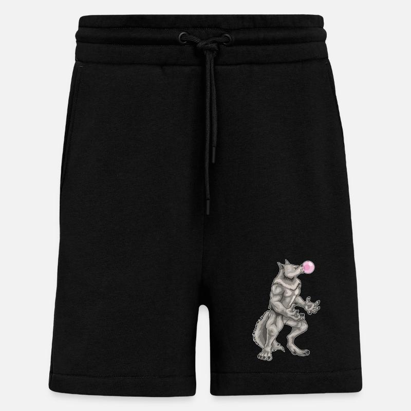 Loup-garou Halloween chewing-gum - Short bio décontracté fabriqué en UE - SOLID BLACK