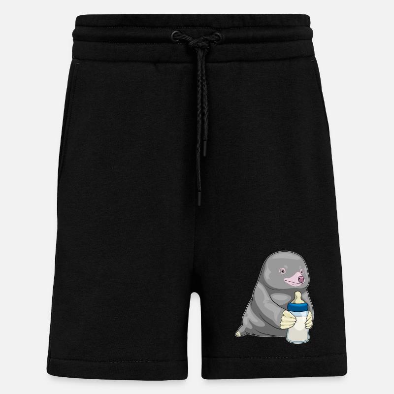 Mole Lait de biberon - Short bio décontracté fabriqué en UE - SOLID BLACK