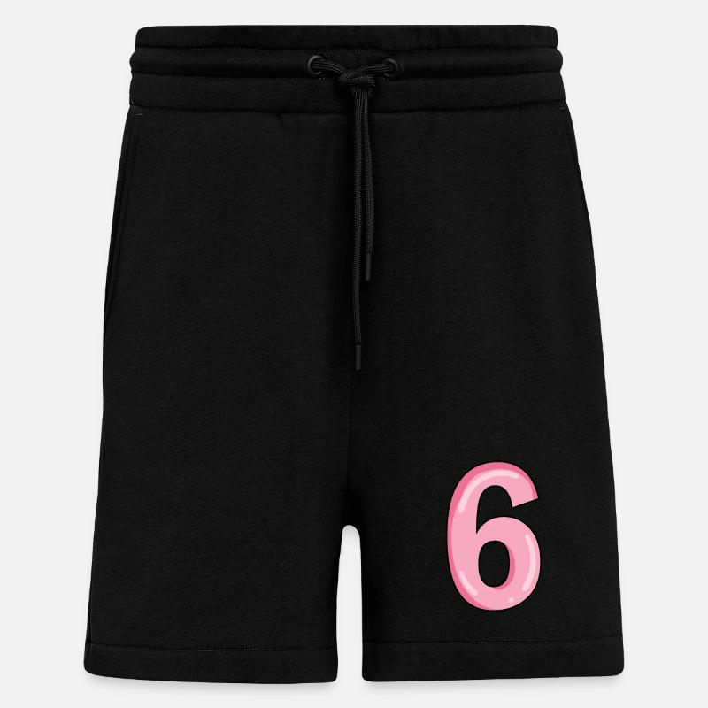 Zahl 6 Nummer - Shorts - made by SPREAD - SOLID BLACK