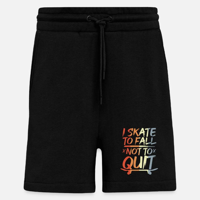 Patiner pour tomber, pas pour s’arrêter, - Short bio décontracté fabriqué en UE - SOLID BLACK