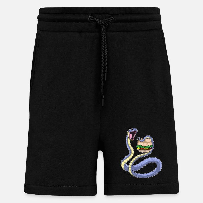 Snake Cheeseburger - Shorts - made by SPREAD - SOLID BLACK