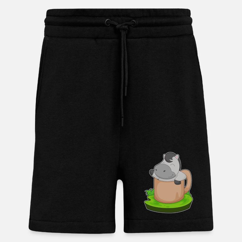 Tasse à cheval - Short bio décontracté fabriqué en UE - SOLID BLACK
