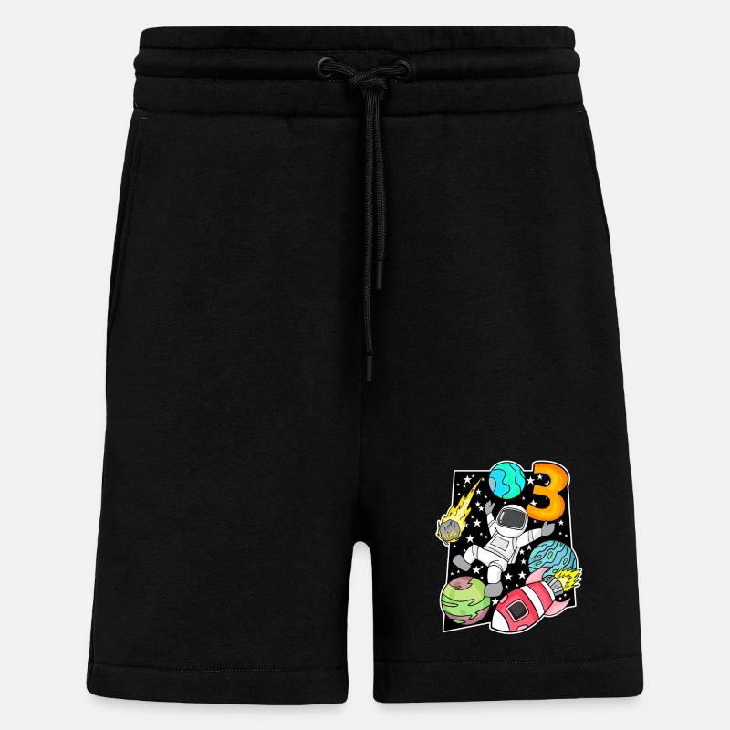 3 Birthday Boy Astronaut - Shorts - made by SPREAD - SOLID BLACK