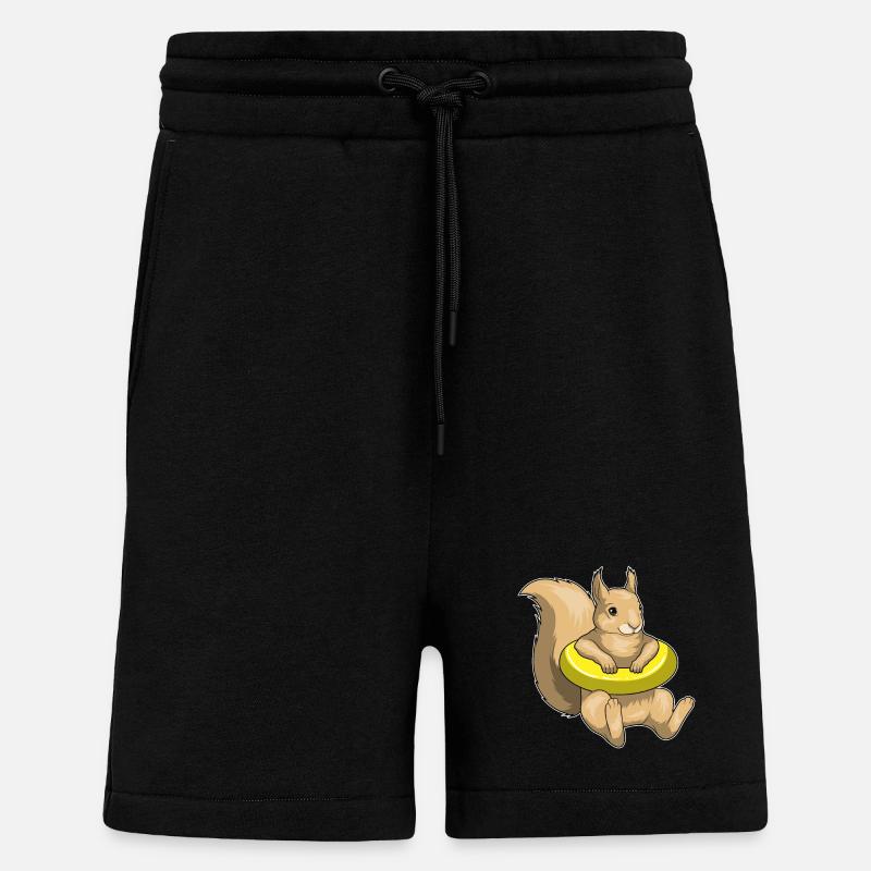 Eichhörnchen Schwimmen Schwimmring - Shorts - made by SPREAD - SOLID BLACK