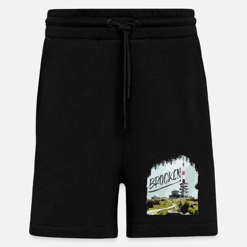 Brocken transmitter and second-hand shop - Shorts - made by SPREAD - SOLID BLACK