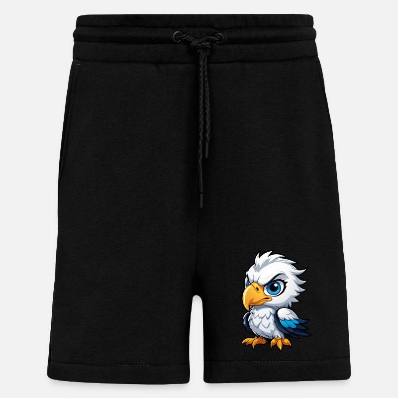 Poussin aigle effronté - Short bio décontracté fabriqué en UE - SOLID BLACK