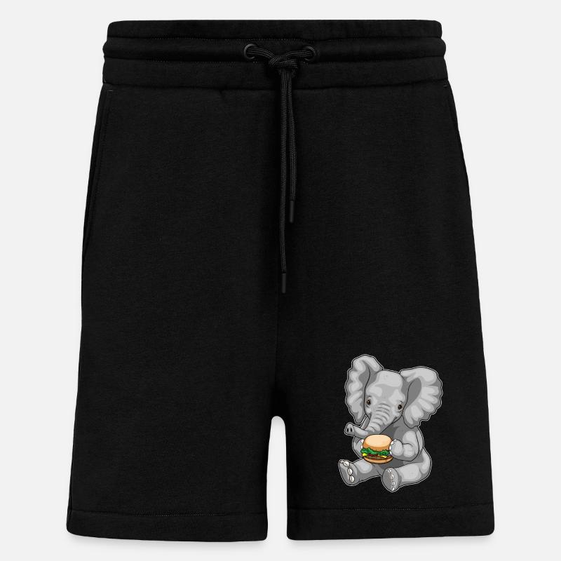 Burger d’éléphant - Short bio décontracté fabriqué en UE - SOLID BLACK