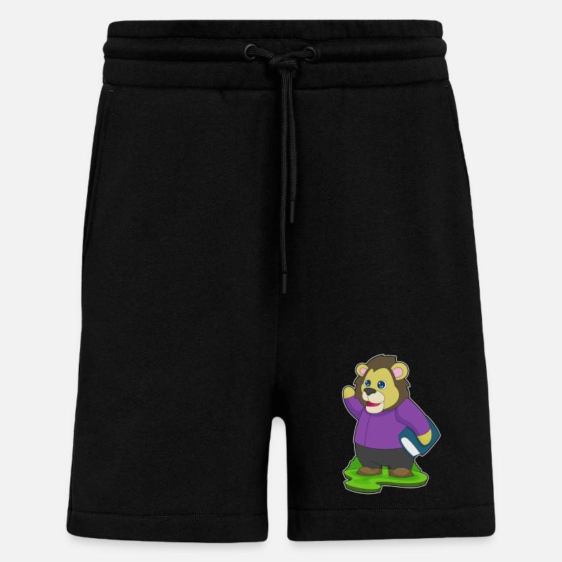 Lion Book - Shorts - made by SPREAD - SOLID BLACK