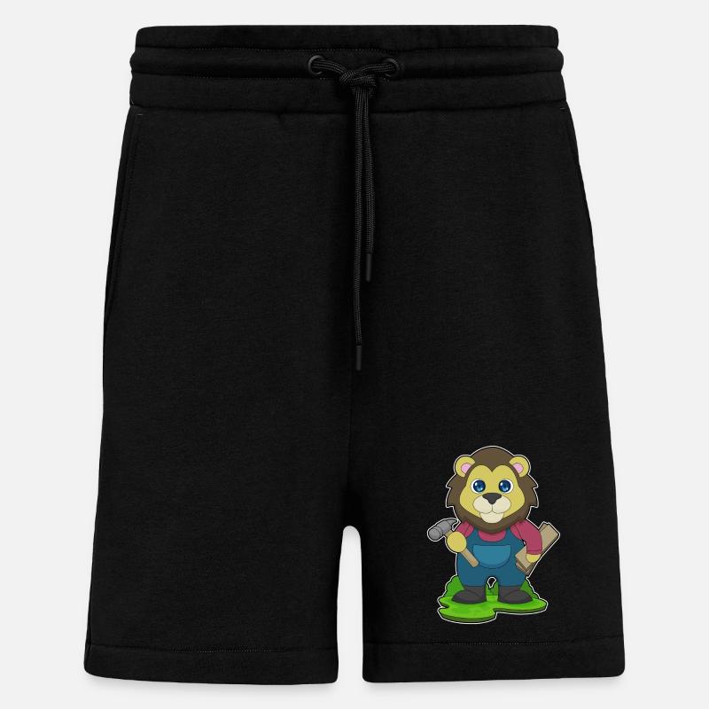 Lion Carpenter Hammer - Shorts - made by SPREAD - SOLID BLACK