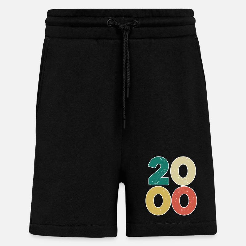 2000 - Année 2000 - Année 2000 - Short bio décontracté fabriqué en UE - SOLID BLACK