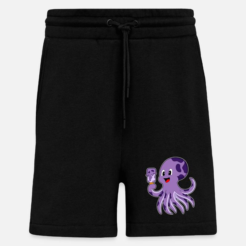 Popsicles au poulpe - Short bio décontracté fabriqué en UE - SOLID BLACK