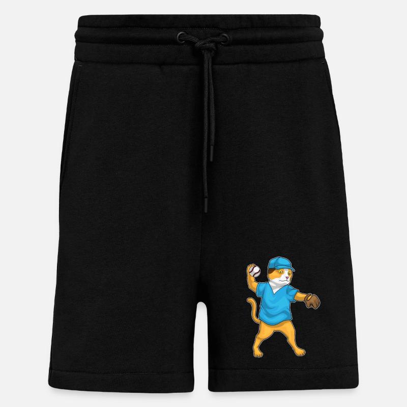 Baseball pour chats - Short bio décontracté fabriqué en UE - SOLID BLACK