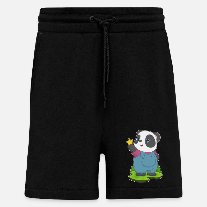 Étoile Panda - Short bio décontracté fabriqué en UE - SOLID BLACK