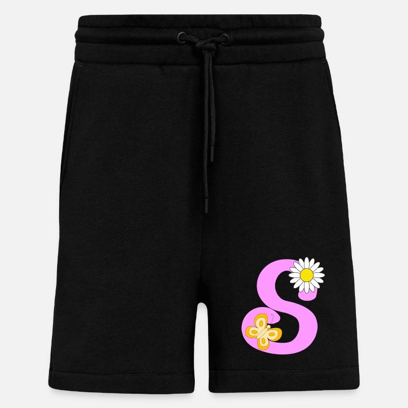 S Letter - Shorts - made by SPREAD - SOLID BLACK