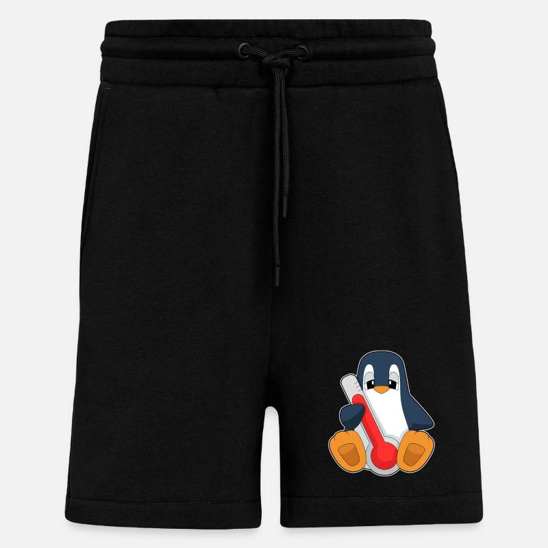 Pinguin Fieberthermometer - Shorts - made by SPREAD - SOLID BLACK