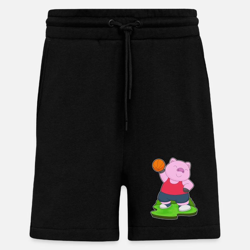Cochon Basketteur Basketteur - Short bio décontracté fabriqué en UE - SOLID BLACK