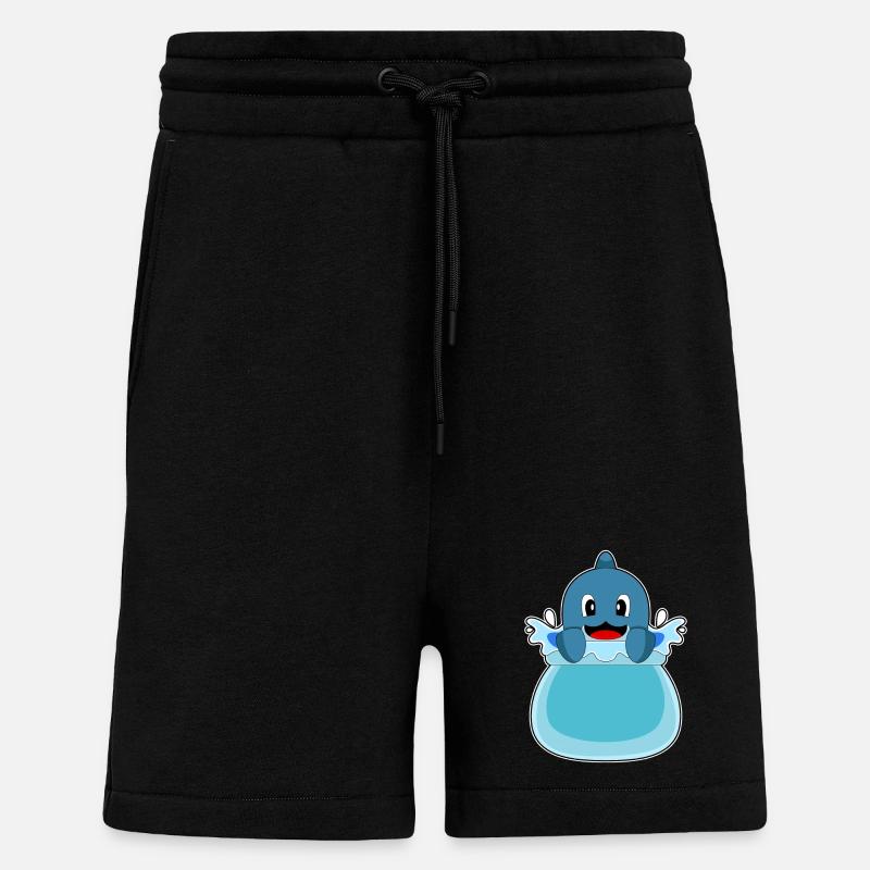 Aquarium des dauphins - Short bio décontracté fabriqué en UE - SOLID BLACK