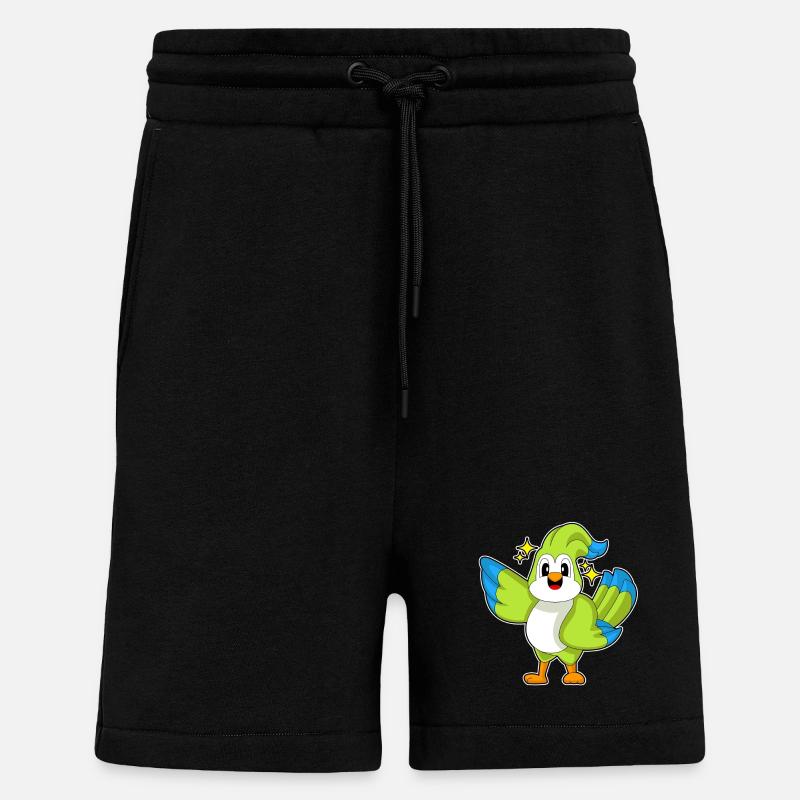 Étoiles perroquets - Short bio décontracté fabriqué en UE - SOLID BLACK