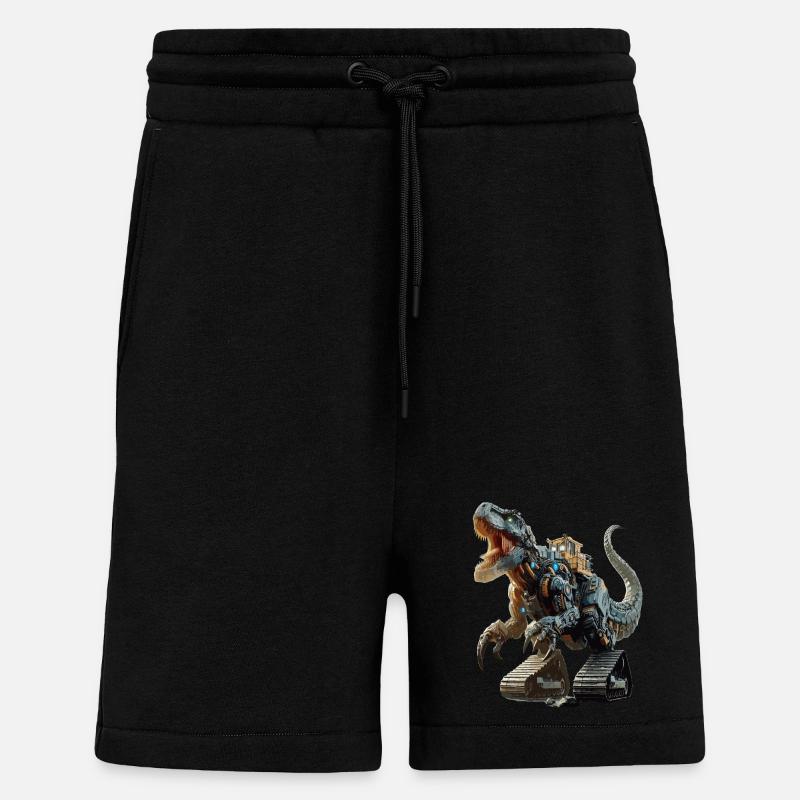 Excavator T-Rex Dinosaur - Shorts - made by SPREAD - SOLID BLACK