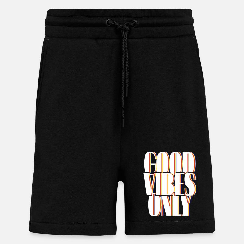 Ondes positives seulement année 80 - Short bio décontracté fabriqué en UE - SOLID BLACK
