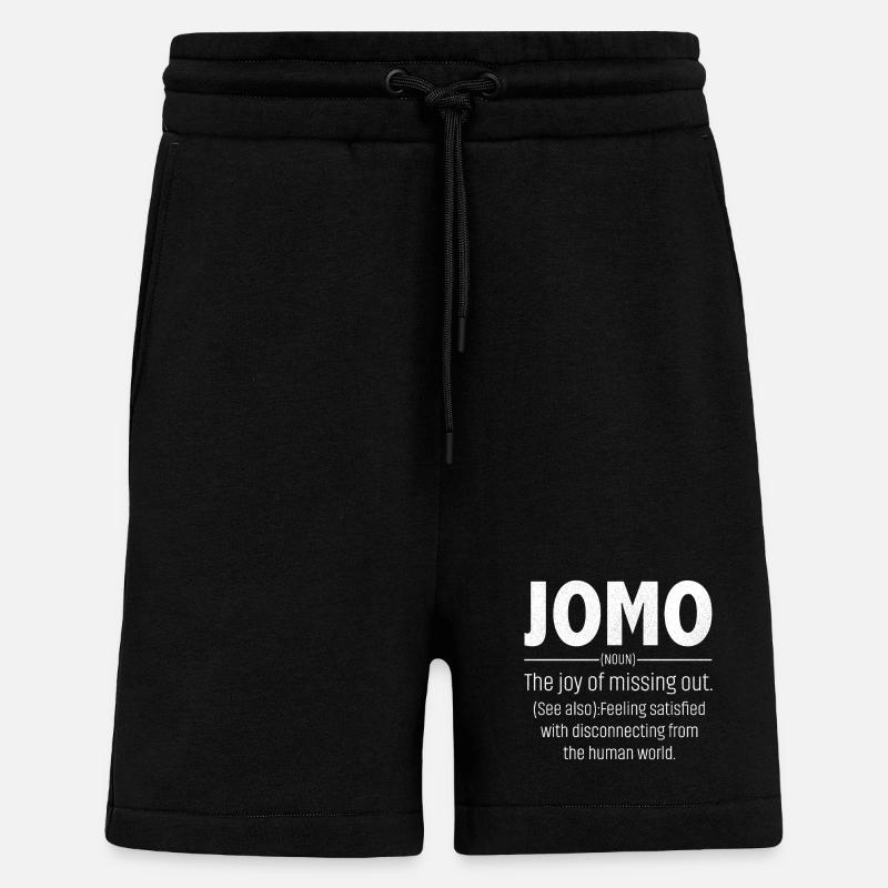 Jomo Defination Funny - Shorts - made by SPREAD - SOLID BLACK