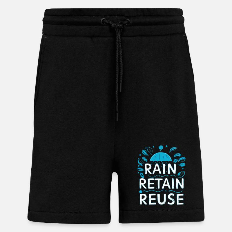 Rain Keep Reuse - Shorts - made by SPREAD - SOLID BLACK