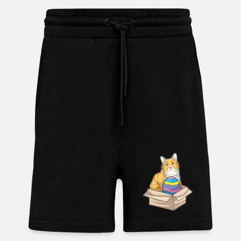 Katze Ostern Osterei - Shorts - made by SPREAD - SOLID BLACK