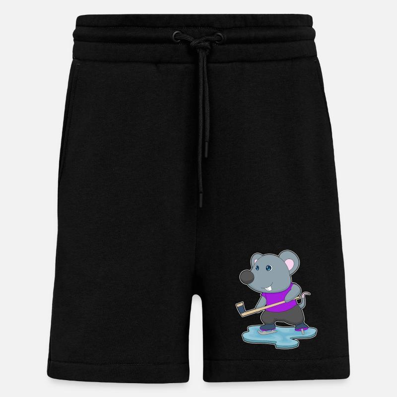 Maus Eishockey Eishockeyschläger - Shorts - made by SPREAD - SOLID BLACK