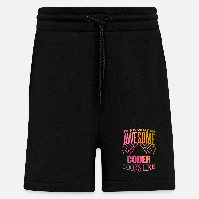 codage - Short bio décontracté fabriqué en UE - SOLID BLACK
