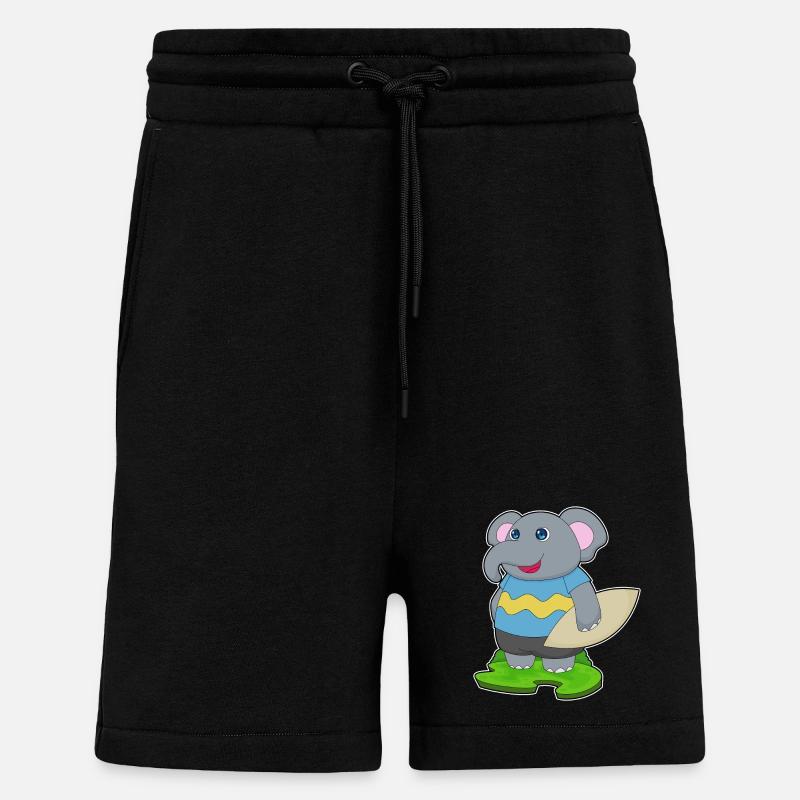 Elefant Surfen Surfbrett Sommer - Shorts - made by SPREAD - SOLID BLACK
