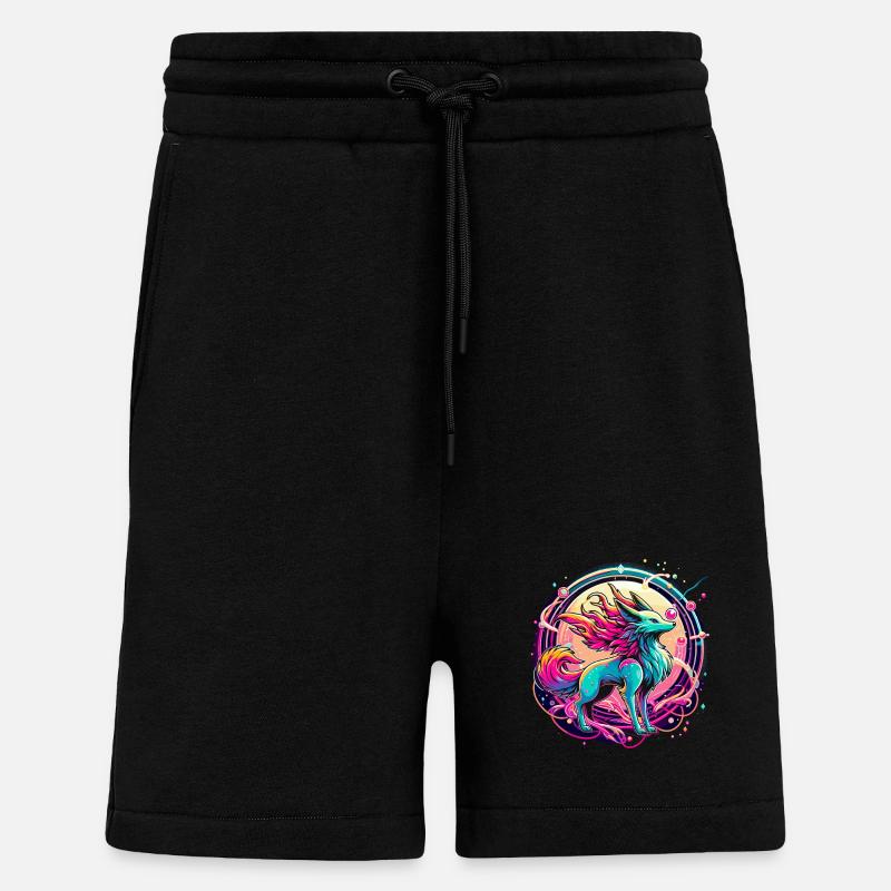 Psychedelische Fuchs Kunst - Shorts - made by SPREAD - SOLID BLACK