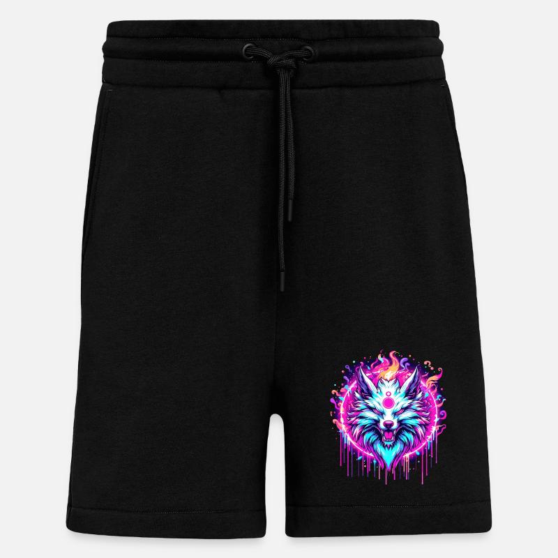 Psychedelic Fox - Shorts - made by SPREAD - SOLID BLACK