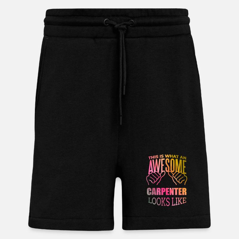 menuiserie - Short bio décontracté fabriqué en UE - SOLID BLACK
