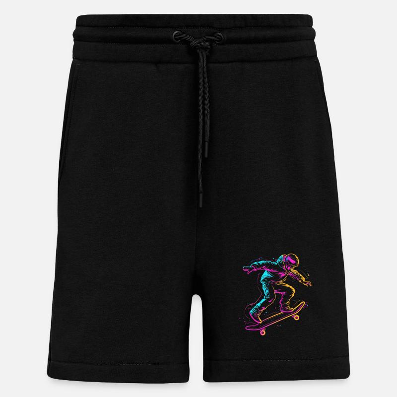 dessin de skateboarder de dessin animé - Short bio décontracté fabriqué en UE - SOLID BLACK